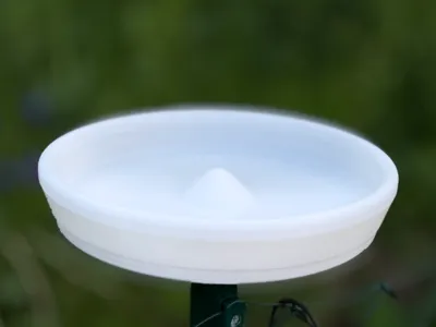 Bird bath with mount for 34mm fence post