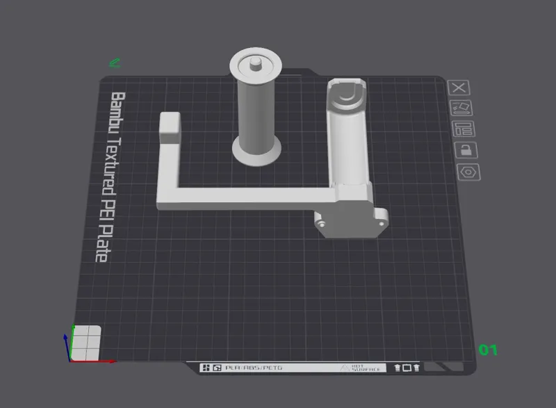Spool Holder Roller Bambu with filament guide M10