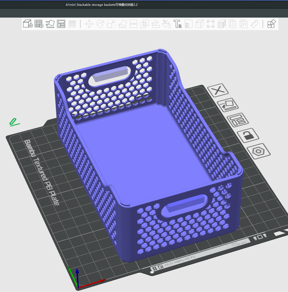 Miniatura 3 do modelo 3D 可堆叠式收纳筐【蜂窝镂空节省材料】Stackable storage baskets