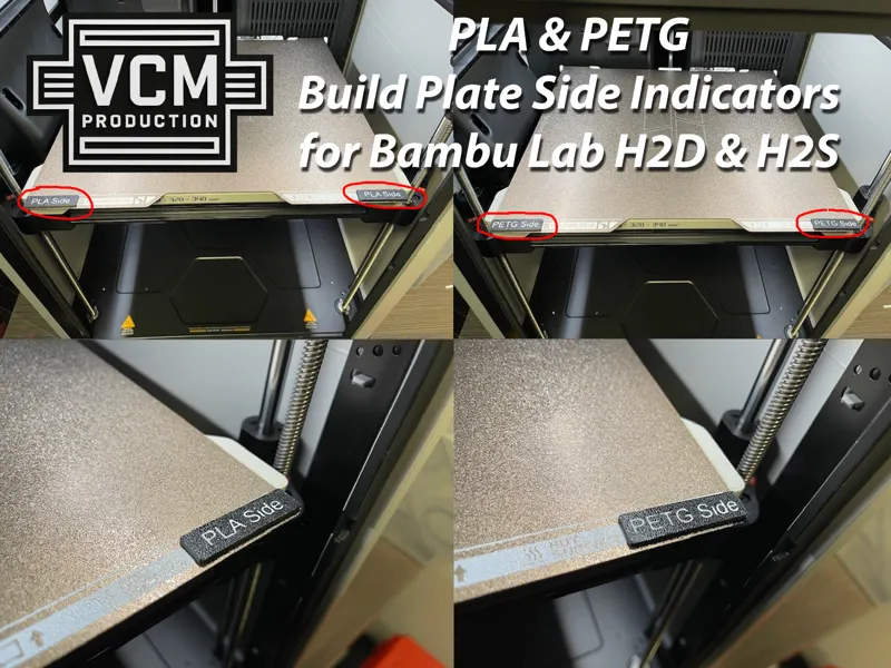 H2D & H2S Build Plate Side Indicators (PLA & PETG)