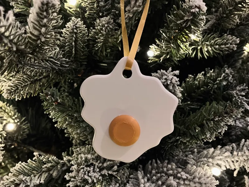 Fried EGG Christmas Ornament 