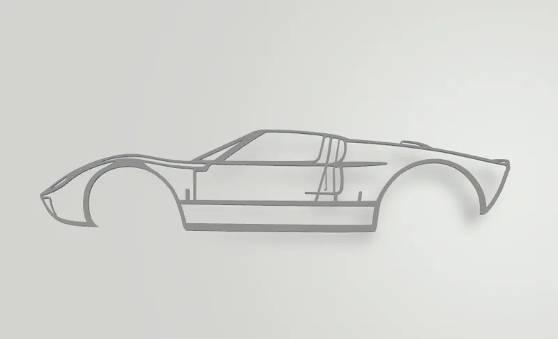 Ford GT 2D Wall Art silhouette