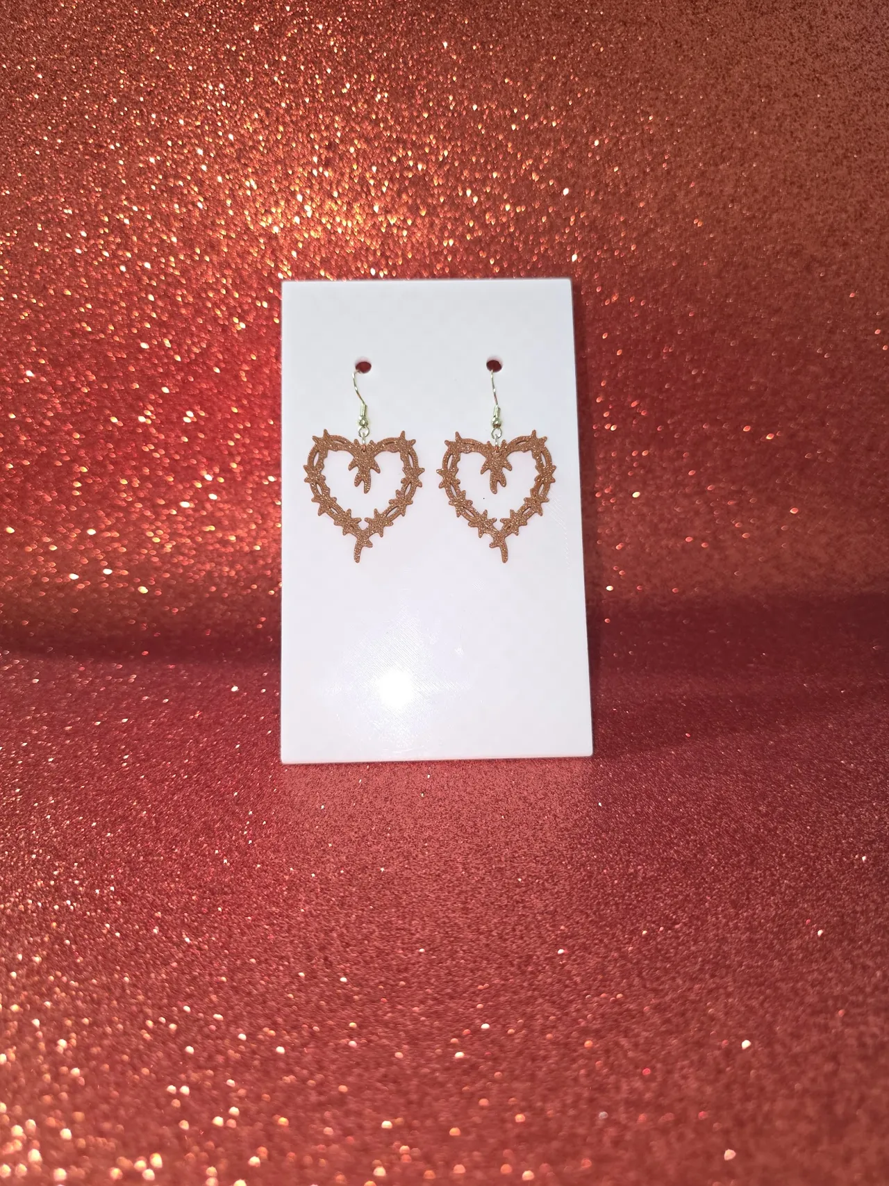 Barbed heart earrings view 2