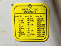Socket Conversion Chart, 2-colour
