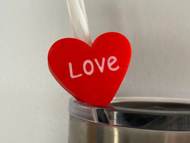 Love heart straw Topper