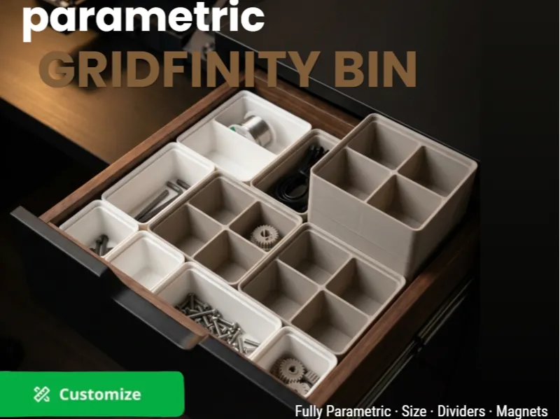 Parametric Gridfinity Bin — Fully Customizable