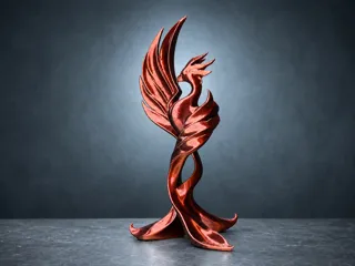 Phoenix Rising – Elegant Silk Firebird Sculpture