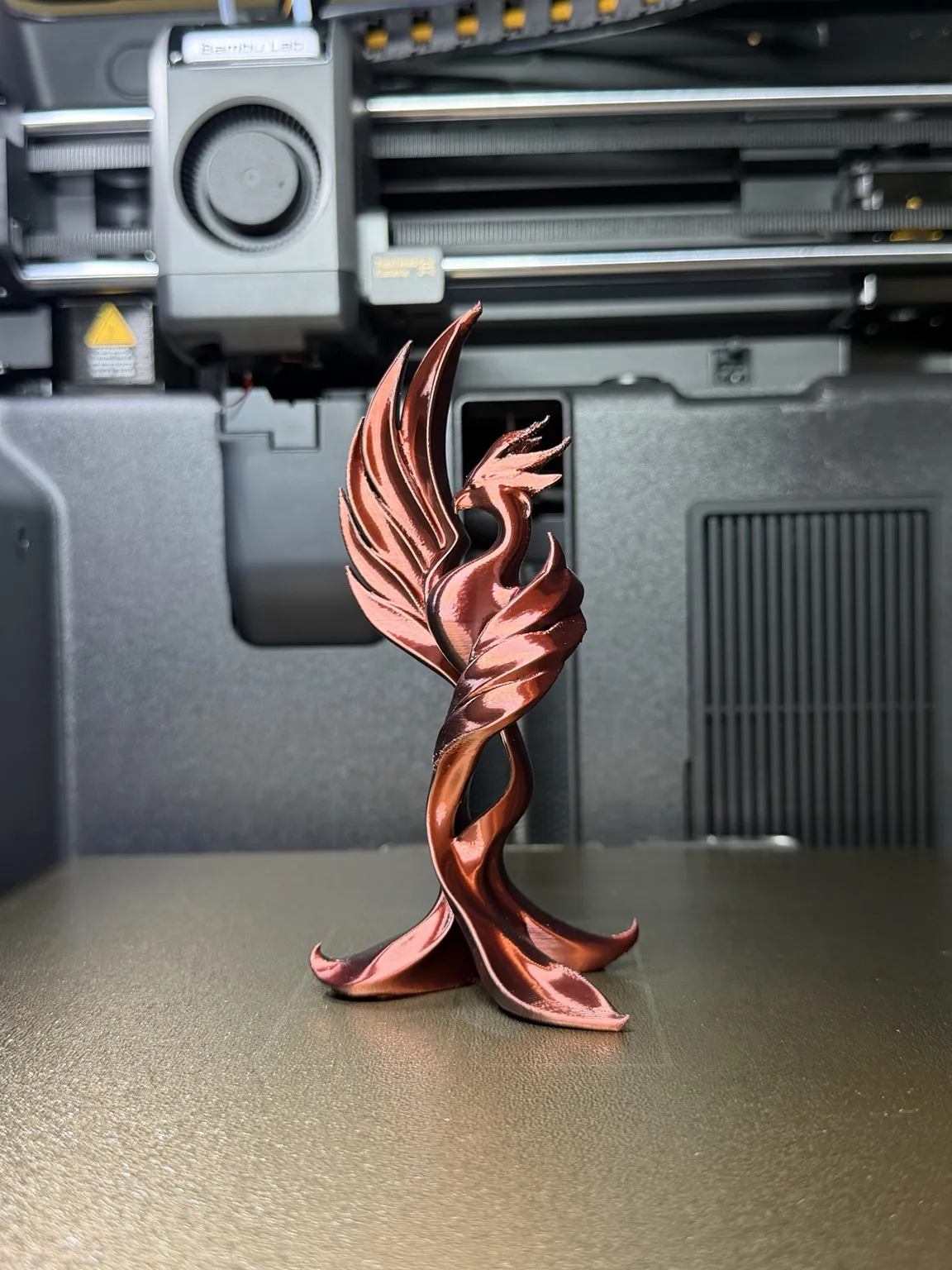 Phoenix Rising – Elegant Silk Firebird Sculpture view 3