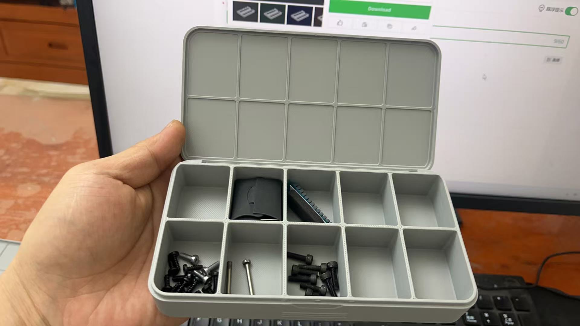 Miniatura 3 do modelo 3D 小零件收纳盒（薄盖款免支撑免组装免五金一体打印）