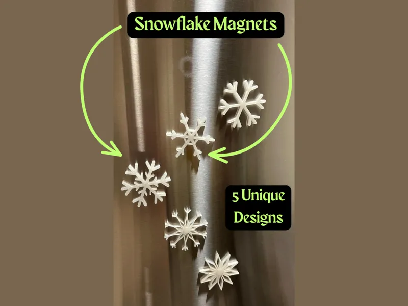 Festive Snowflake Fridge Magnets Set