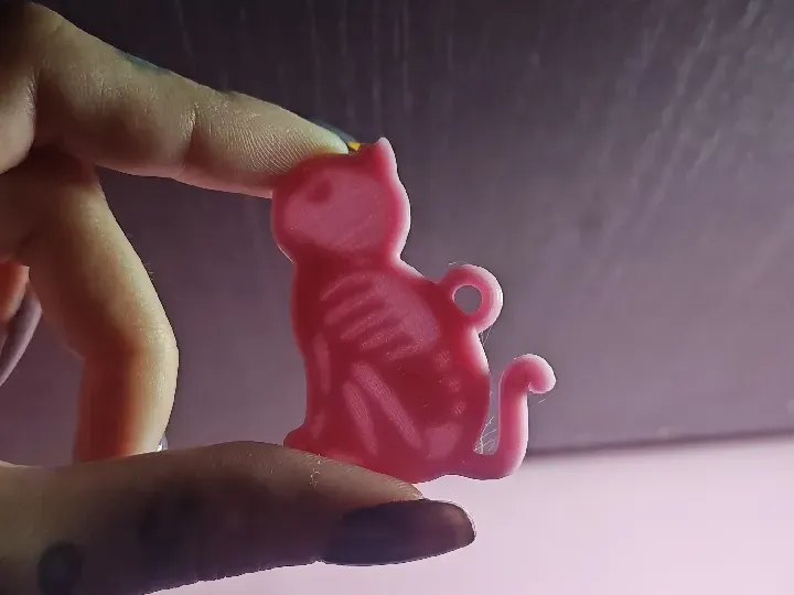 skeleton kitten keychain