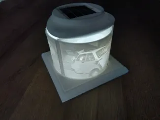 Stand for Lithophan Pictures with Solar-LED-Lamp