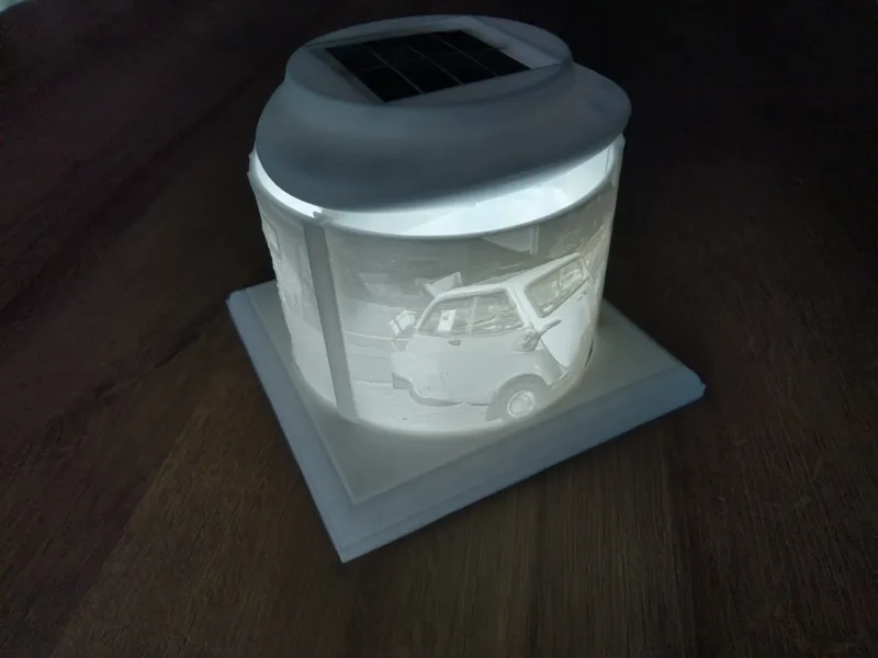 Stand for Lithophan Pictures with Solar-LED-Lamp