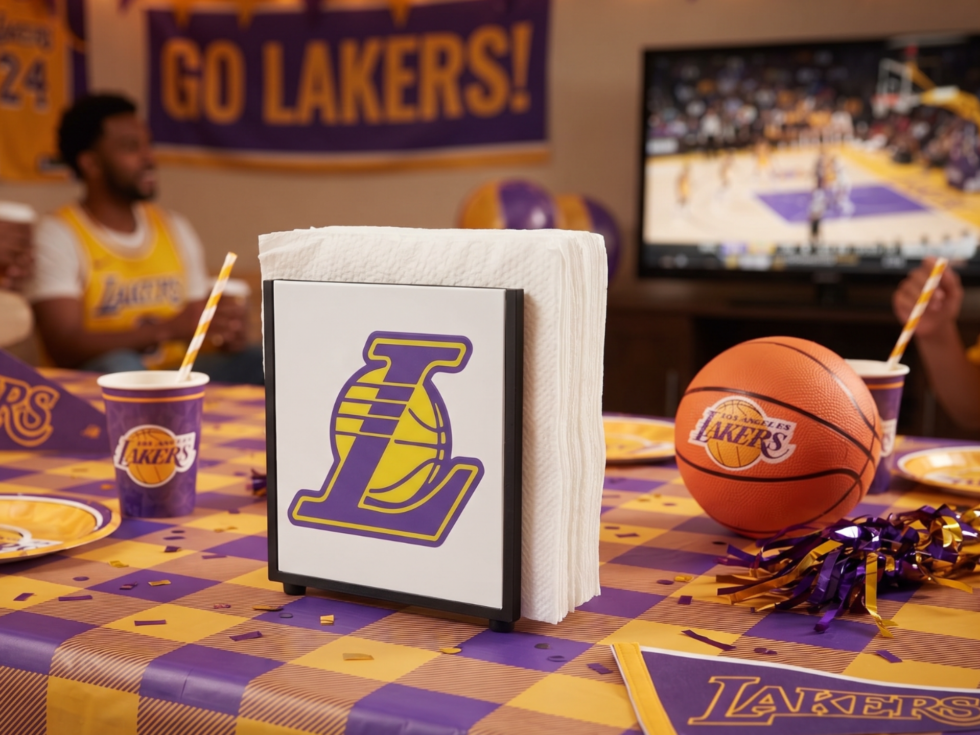 Interchangeable Napkin Holder - Las Angelus Lakers 3D model