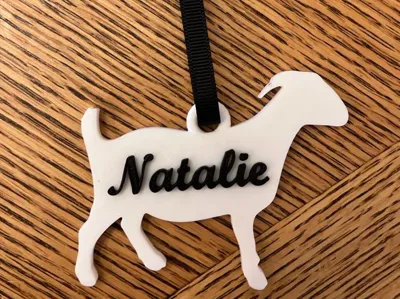 goat ornament with name