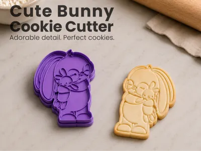 Cute Bunny Cookie Cutter and Stamp