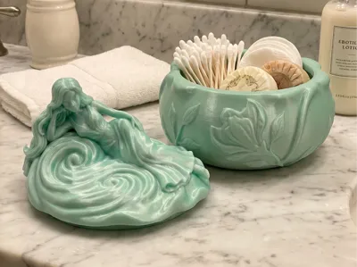 Vanity Trinket Jar: Floral Storage Box