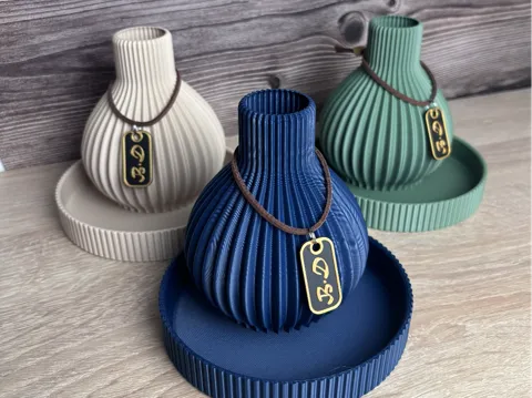 Jarrón decorativo: tablett mit vase — referencia de MakerWorld