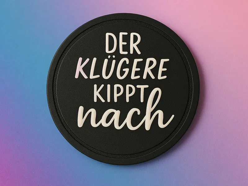 Untersetzer "Der klugere kippt nach" 
