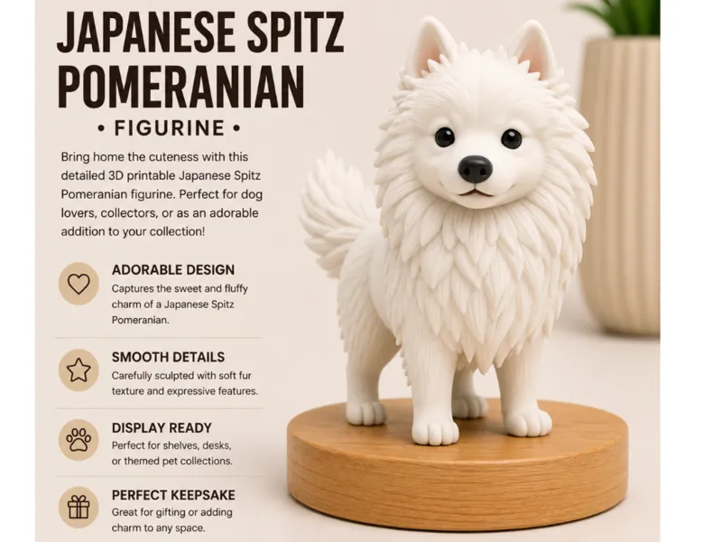 White Dog Puppy Japanese Spitz Fluffy Pomeranian 