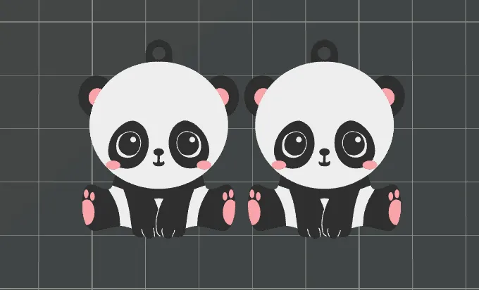 Panda Earrings view 3
