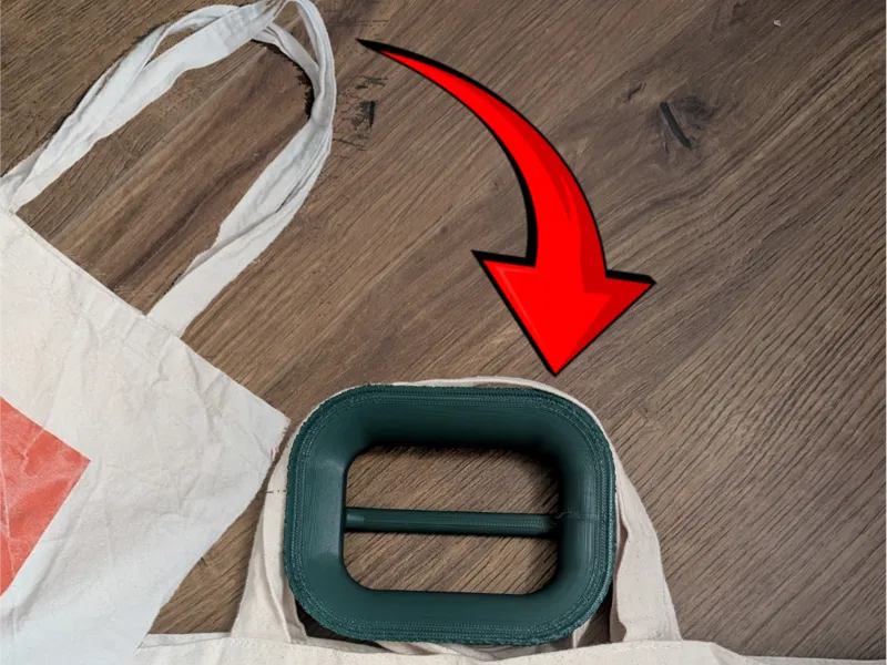 Tote bag handle loop - carry it like a normal bag!