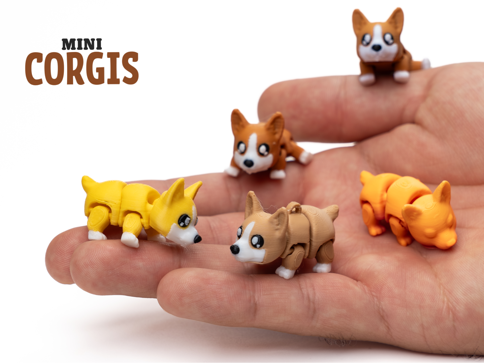 Flexi Mini Corgis - 3D printed Animals, in stock in India