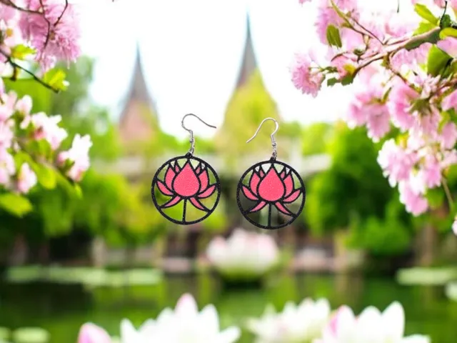 Lotus in the circle earrings
