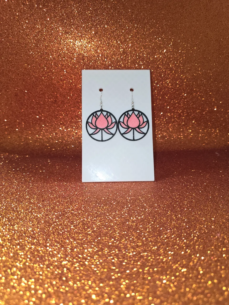 Lotus in the circle earrings view 2