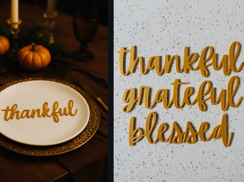Fall Party Plate Decor- Grateful Thankful Blessed