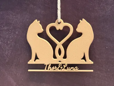 Personalizable Cat Heart Ornament