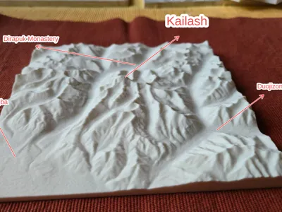 Kailash Mountain , 1:120 000, VE 1.0