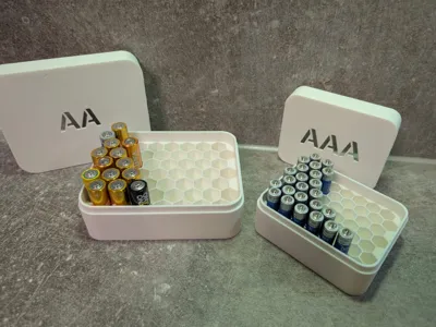 Batterie Organizer 52X AA + AAA Boxen Honeycomb