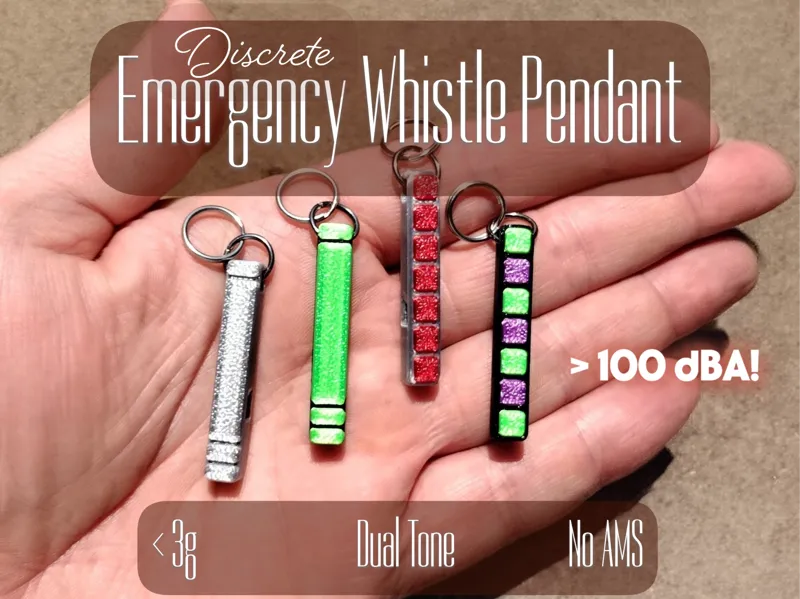 Discrete Emergency Whistle Pendant
