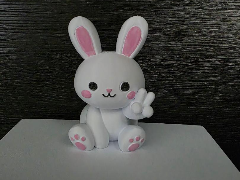 Easter Bunny Giving Peace Sign