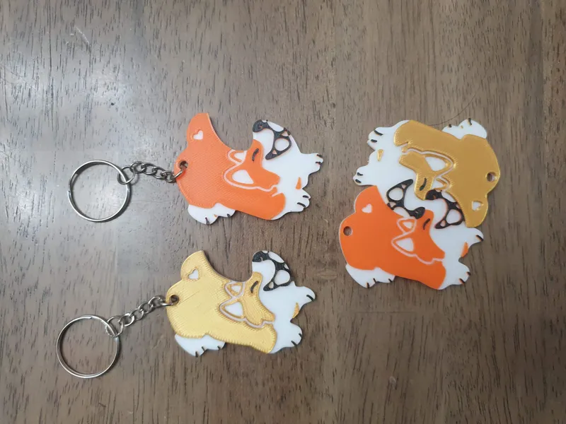 Corgi Couple Keychain Puzzle