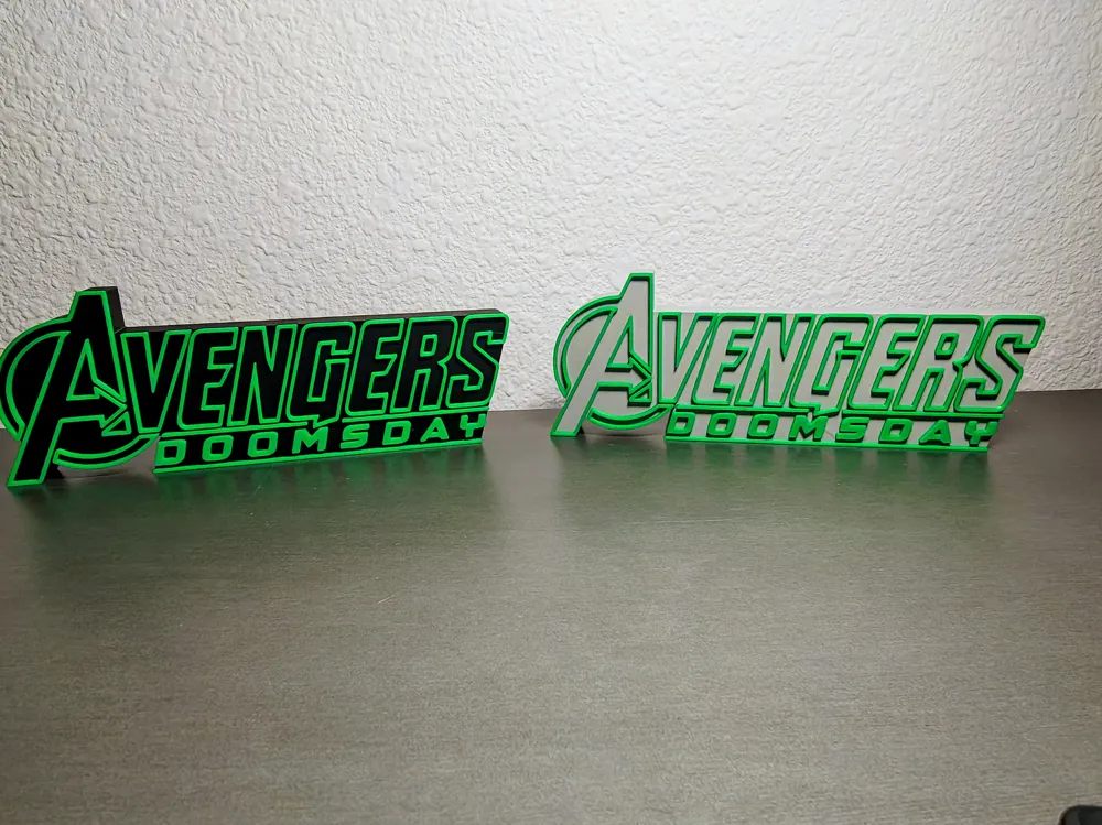 Freestanding Avengers Doomsday Sign Logo - Free 3D Print Model - MakerWorld
