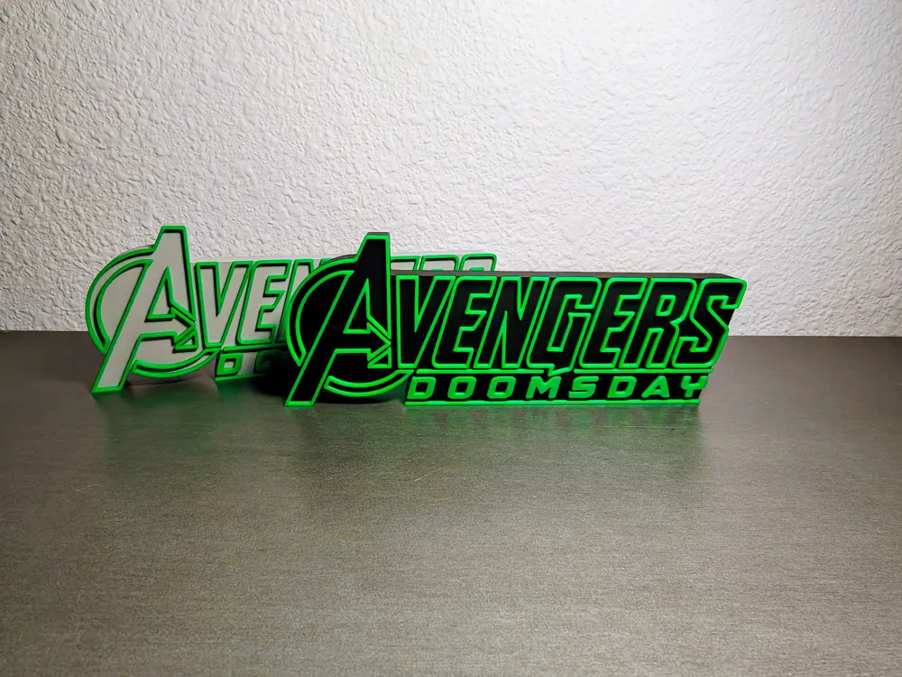 Freestanding Avengers Doomsday Sign Logo - Free 3D Print Model - MakerWorld
