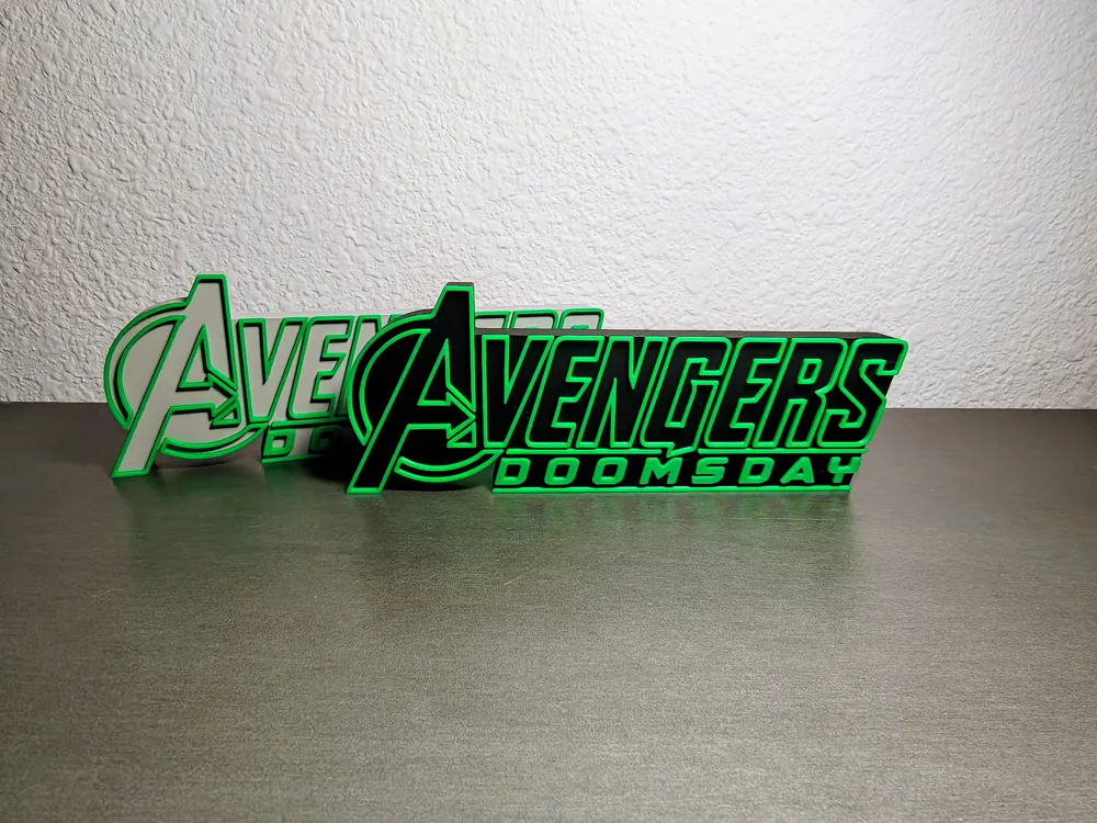 Freestanding Avengers Doomsday Sign Logo - Free 3D Print Model - MakerWorld