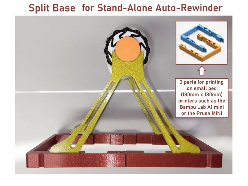 Split Base for Stand-Alone Auto-Rewinder