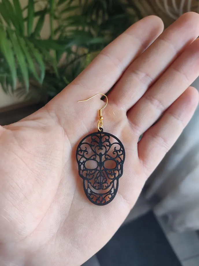 Pendientes calavera gótica view 3