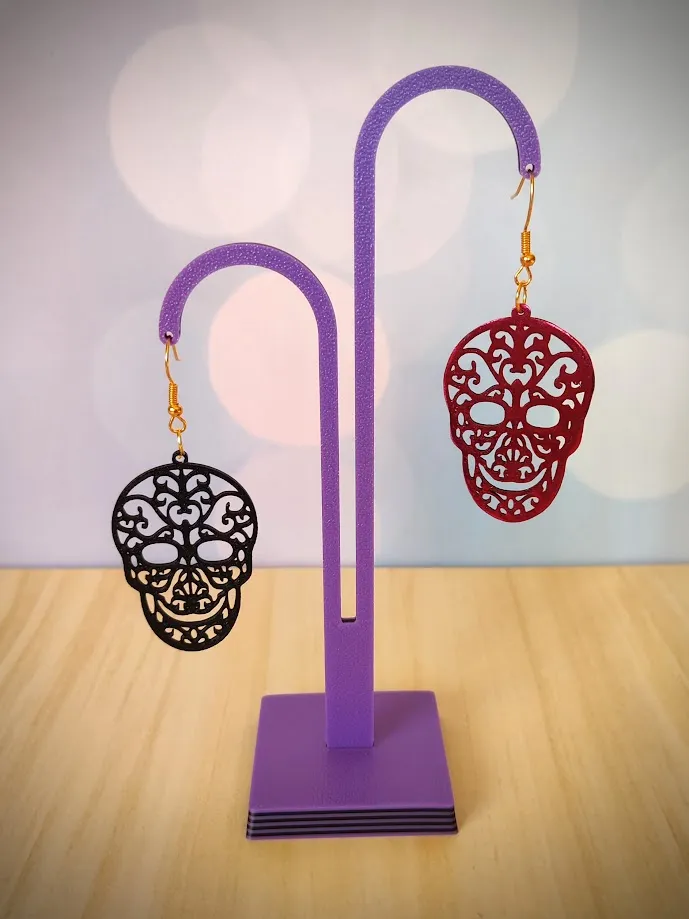 Pendientes calavera gótica view 2