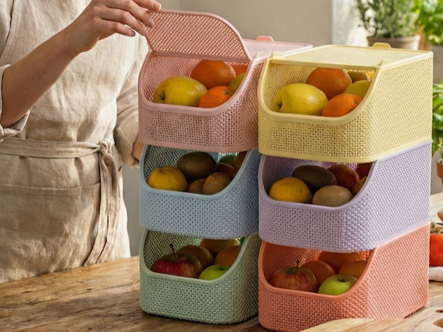 Miniatura 3 do modelo 3D Modular Mesh Kitchen Bin Fruit & Veggie Organizer