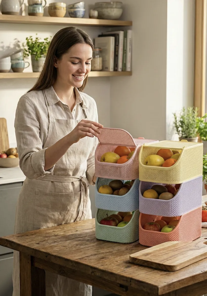 Modular Mesh Kitchen Bin Fruit & Veggie Organizer view 2