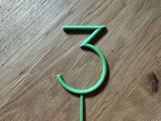 Cake Topper Birthday Number 3