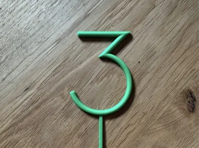 Cake Topper Birthday Number 3