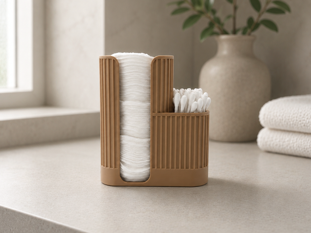 Cotton Pad & Q-Tip Holder | Japandi - 1
