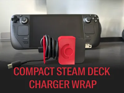 Compact Steam Deck Charger Cable Wrap