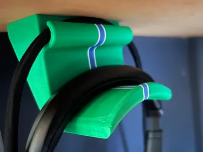 Under-desk headphone holder