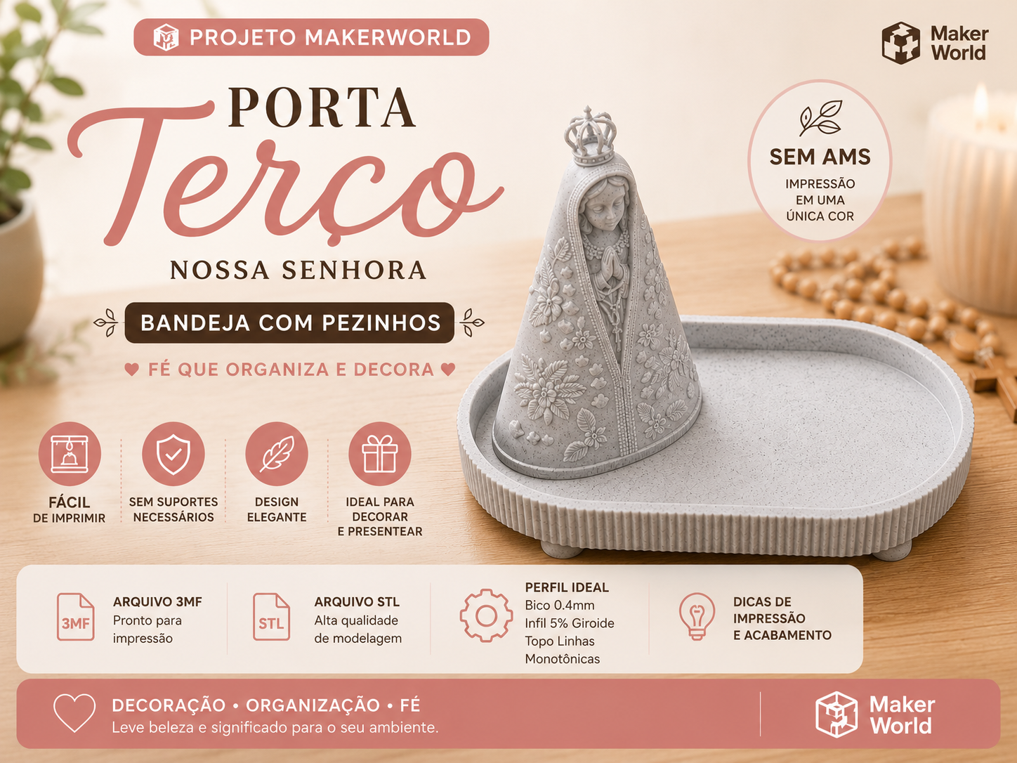 Porta terço Nossa Senhora Aparecida - 1